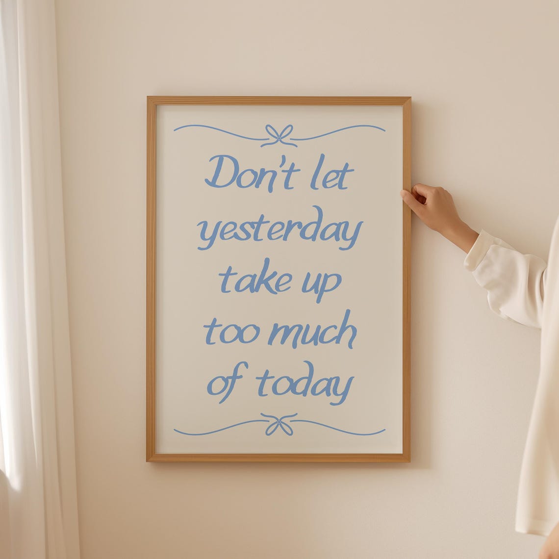 Trendy Positive Quote Art Print Retro Poster Light Blue Aesthetic Print Aesthetic Apartment Decor Typography Poster - Image 3