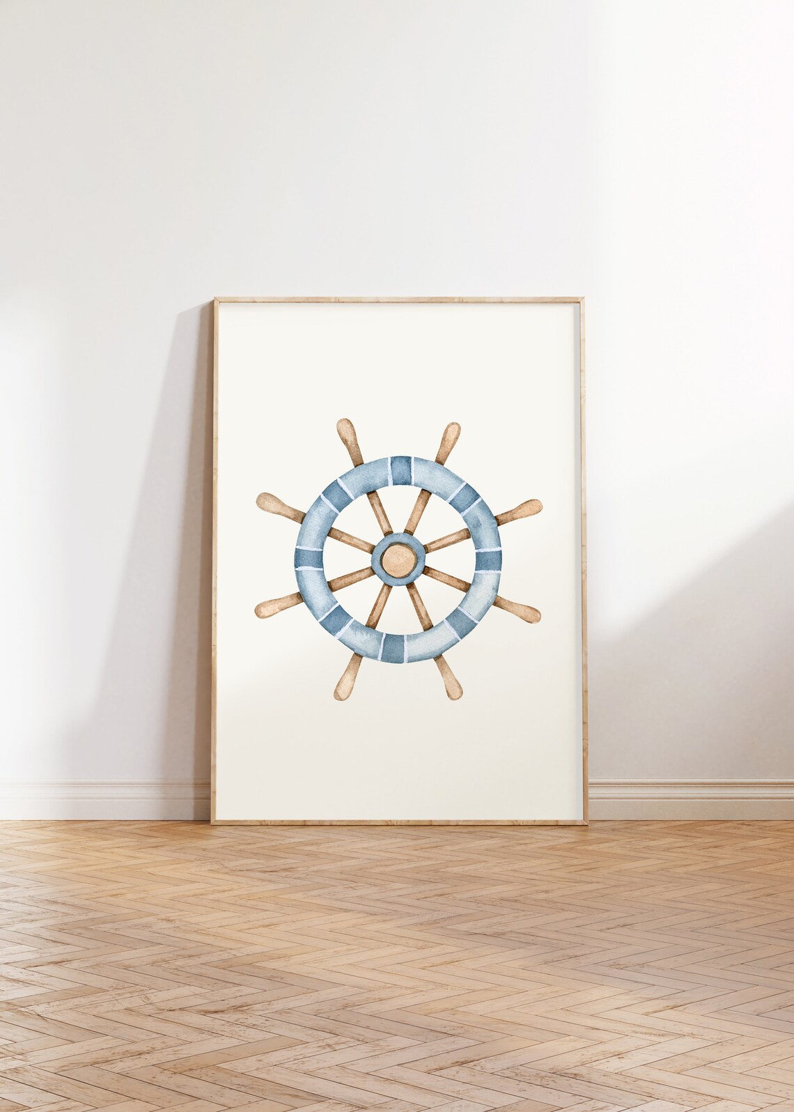 Watercolor Ship Wheel - Nautical Nursery Decor - Image 2
