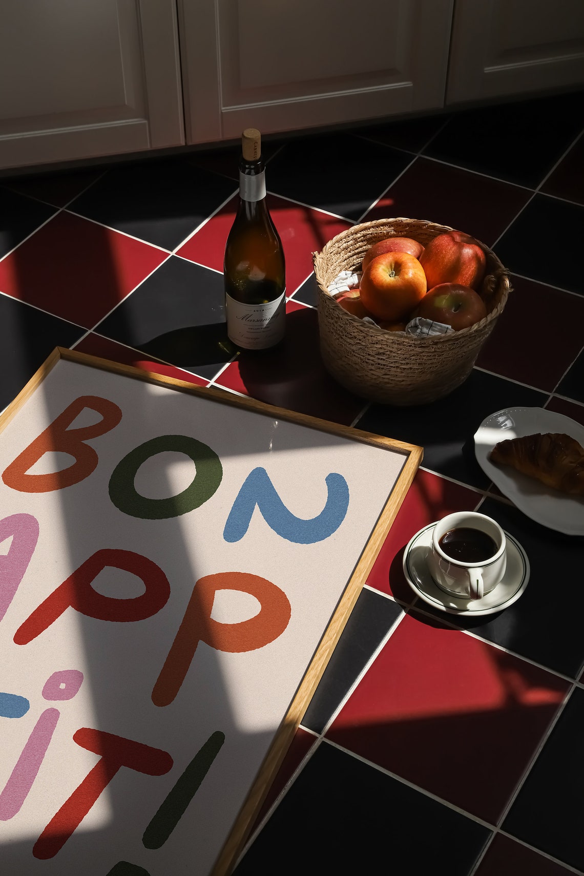 Bon Appetit Colorful Hand Lettered French Kitchen Dining Room Poster - Image 3