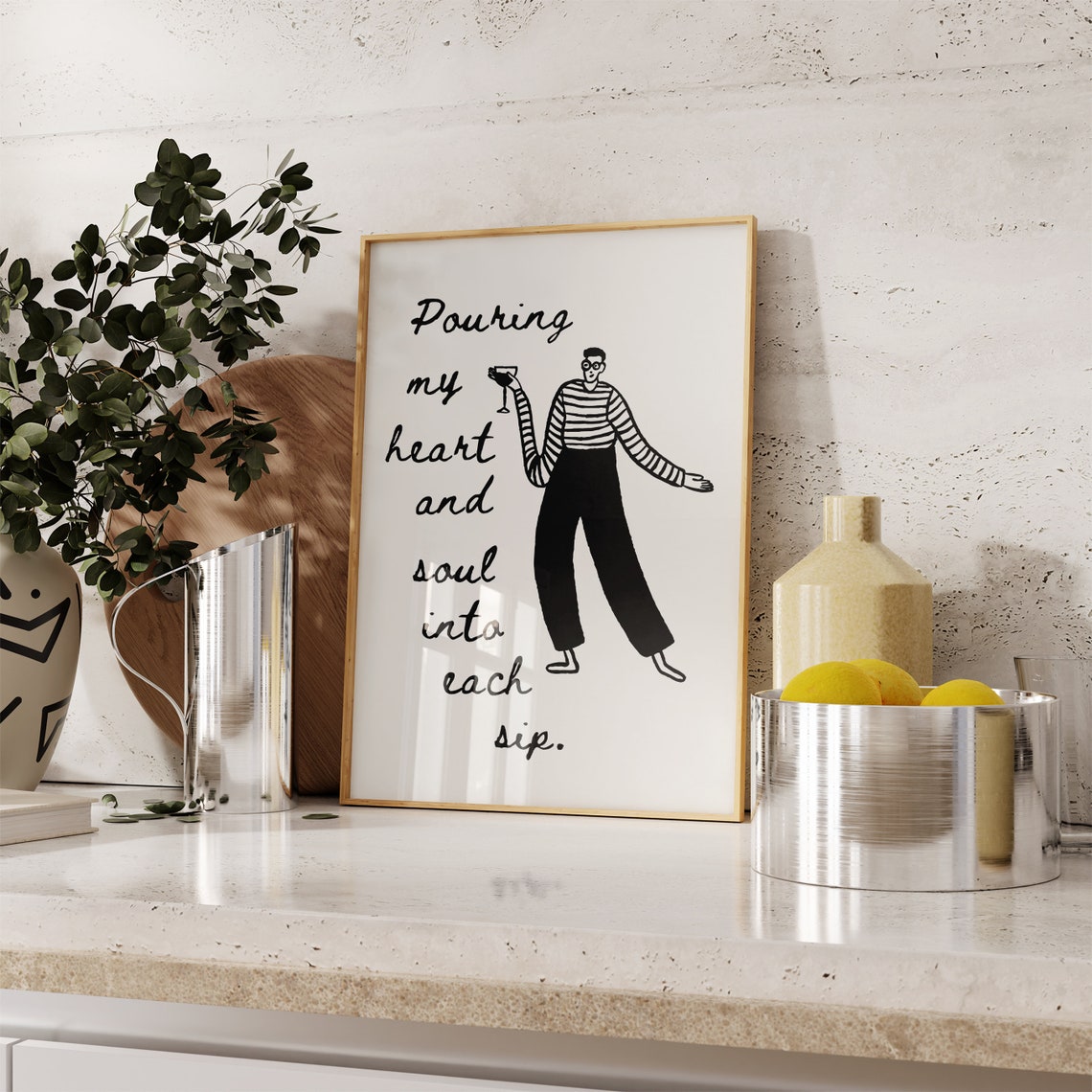 Pouring My Heart and Soul Into Each Sip Wine Lover Quote Poster - Image 5
