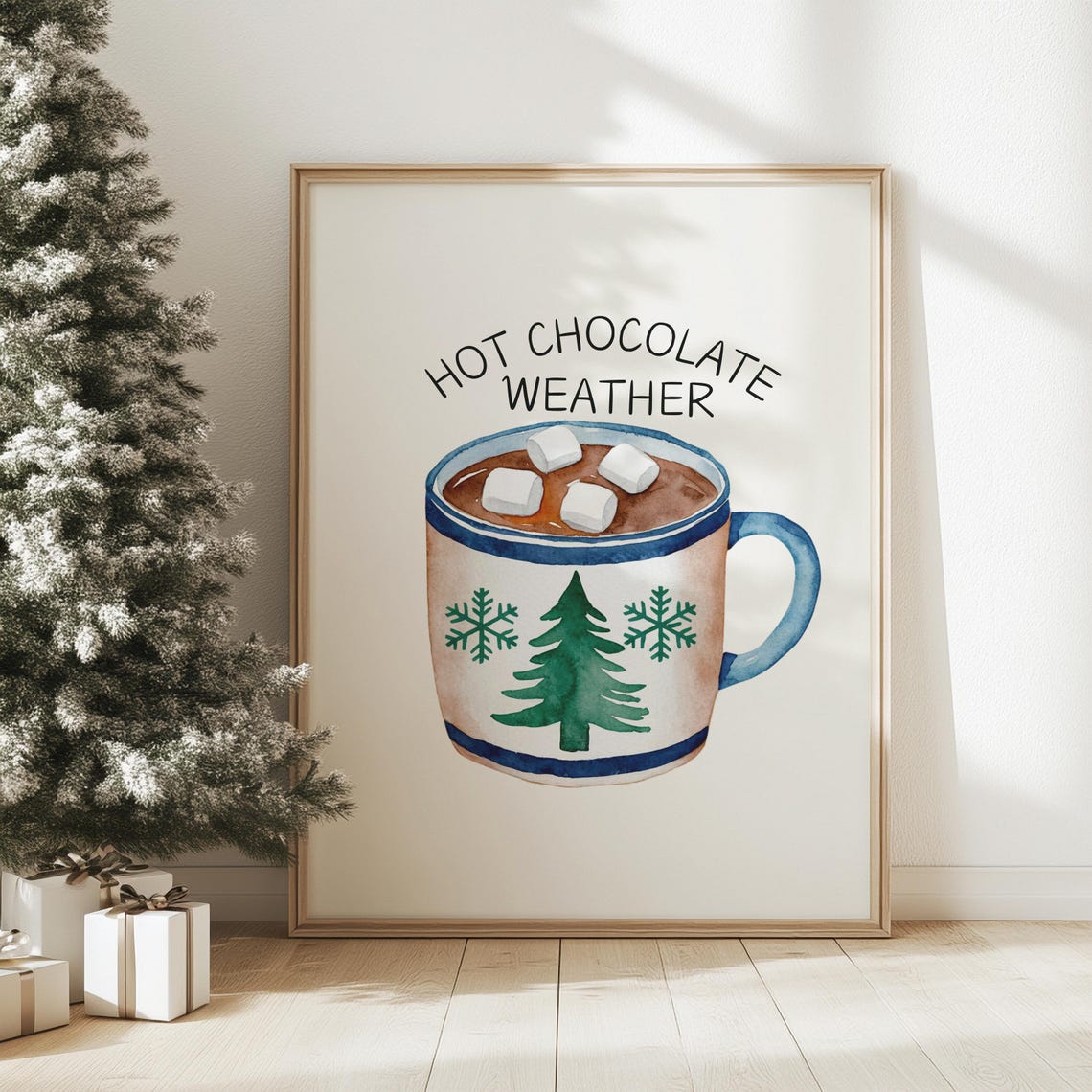 Hot Chocolate Weather Marshmallow Mug Cozy Winter Holiday Poster - Image 5