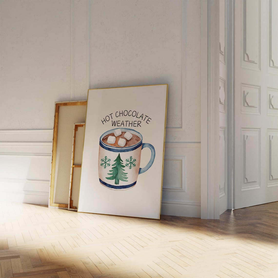 Hot Chocolate Weather Marshmallow Mug Cozy Winter Holiday Poster - Image 4
