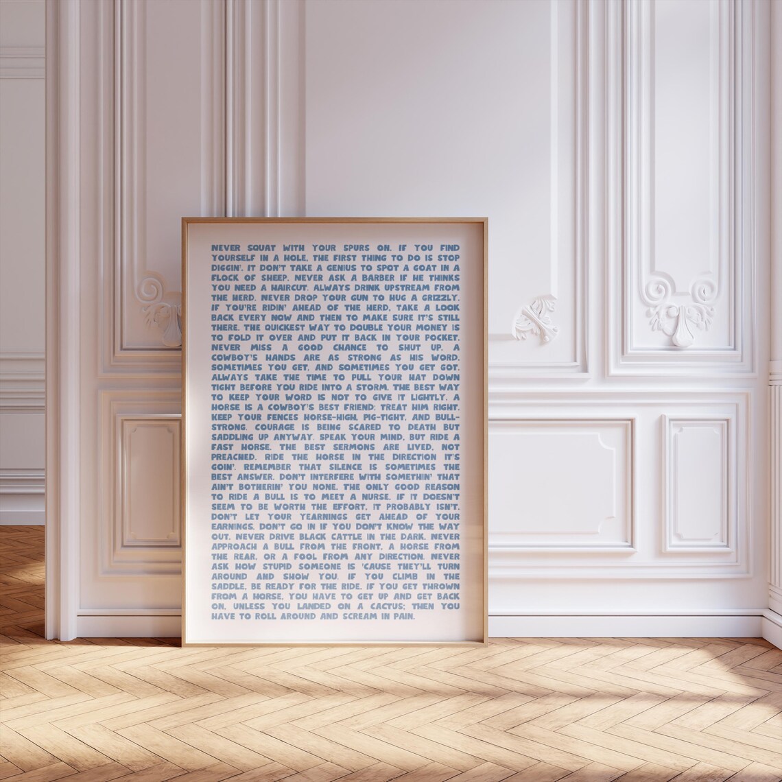 Funny Cowboy Sayings Rules Of The West Western Wisdom Typography Poster - Image 2