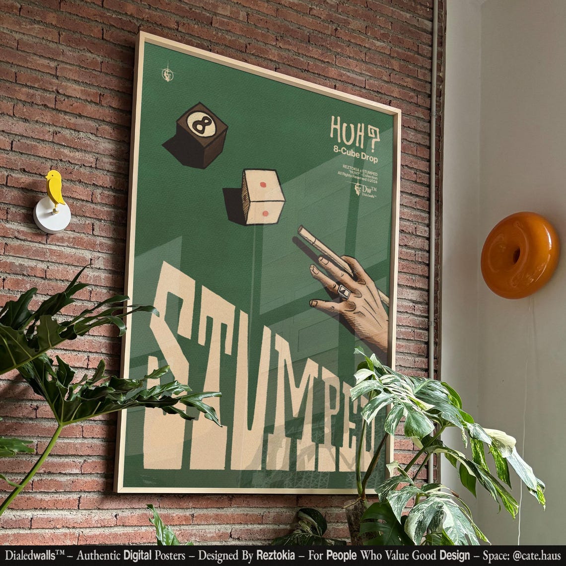 Stumped Green Billiards 8 Ball Dice Vintage Pool Hall Poster - Image 2