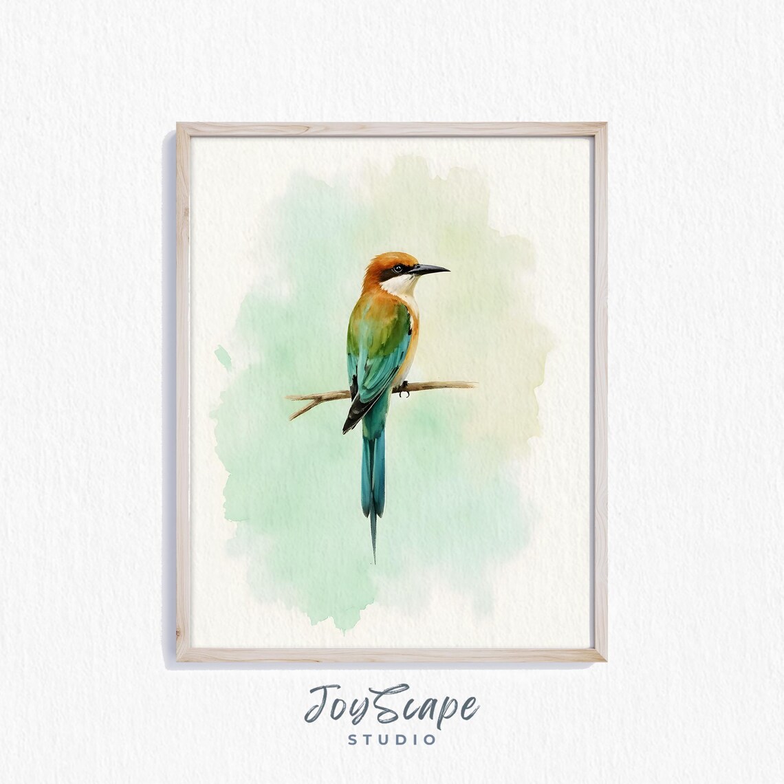 Colorful Bee Eater Bird Watercolor Painting Tropical Nature Poster
