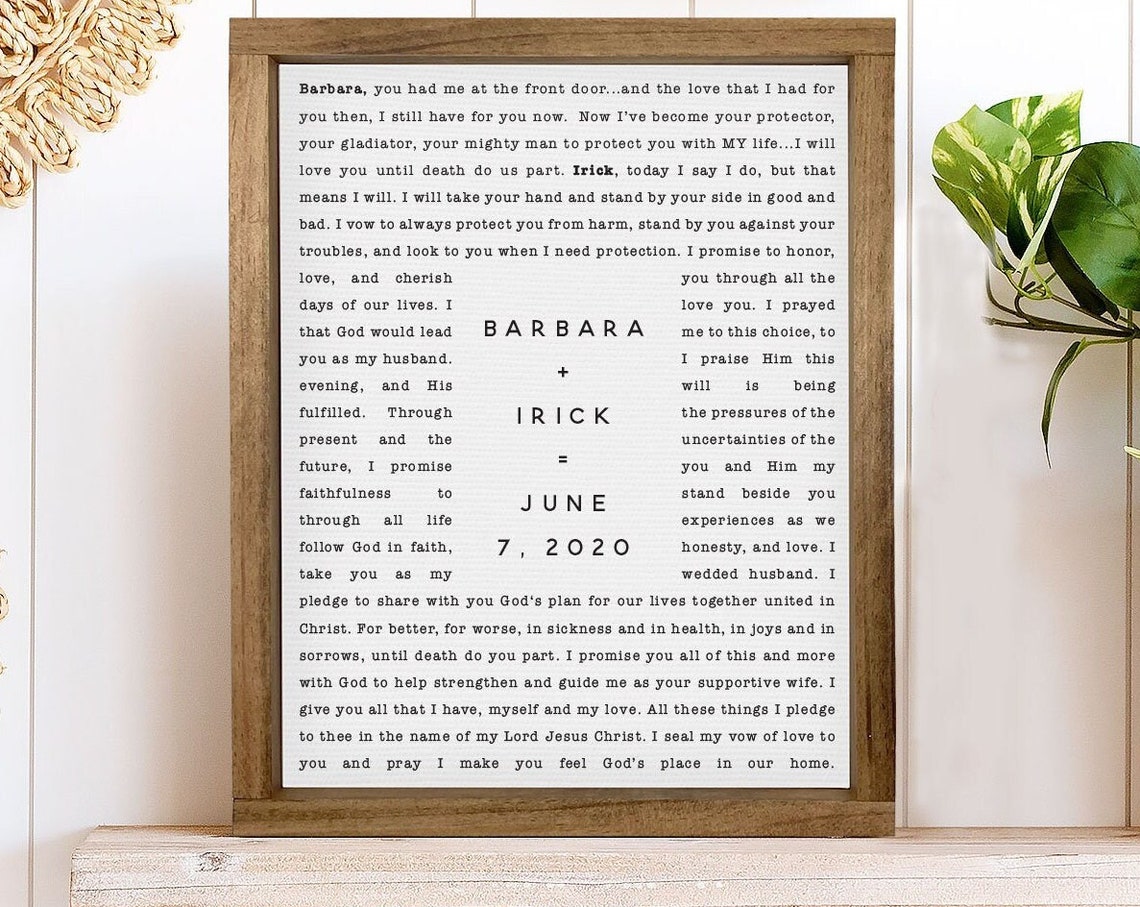 Our Vows Word Wrap Custom Wedding Gift - Image 3