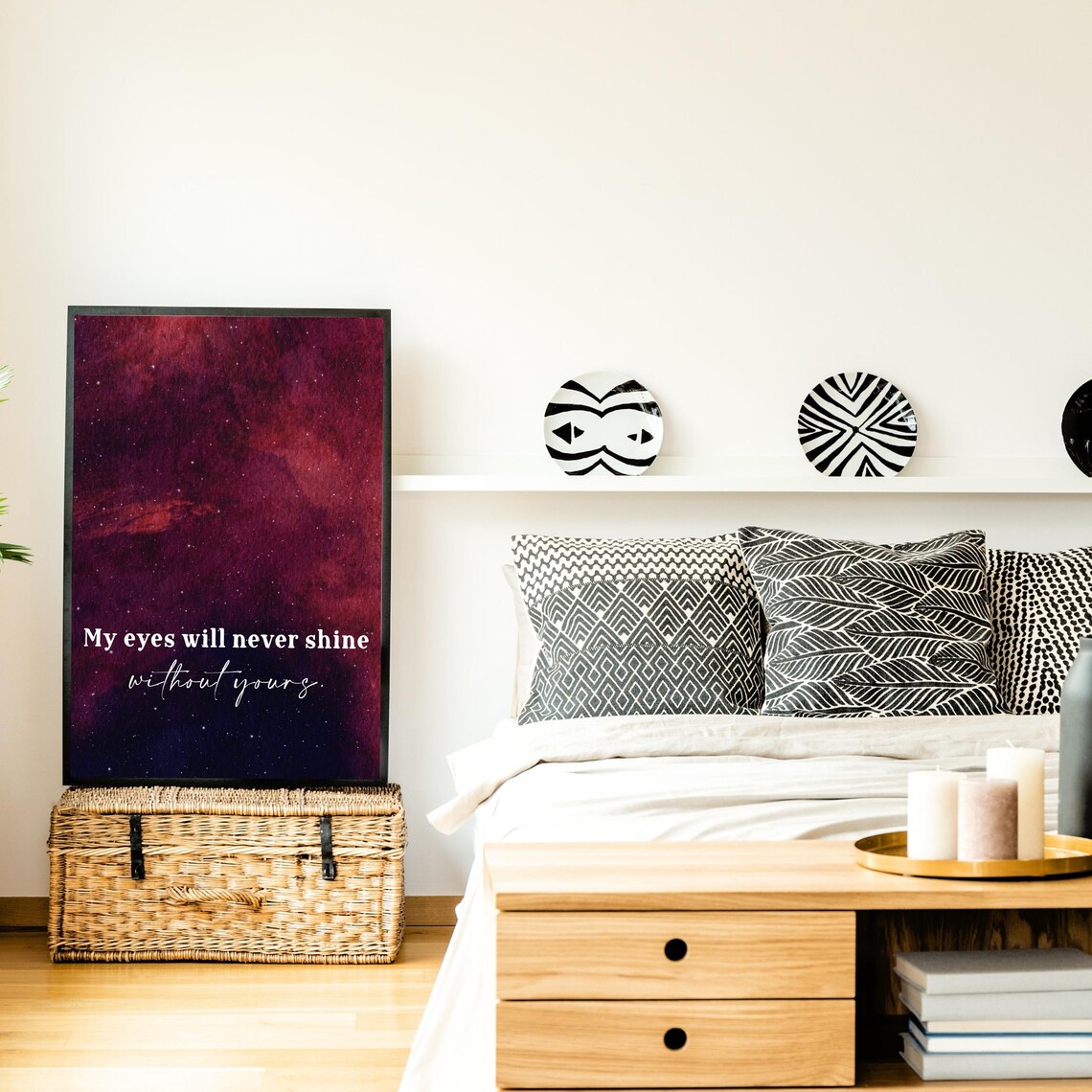 Romantic Starry Night Love Quote, Bedroom Decor - Image 3