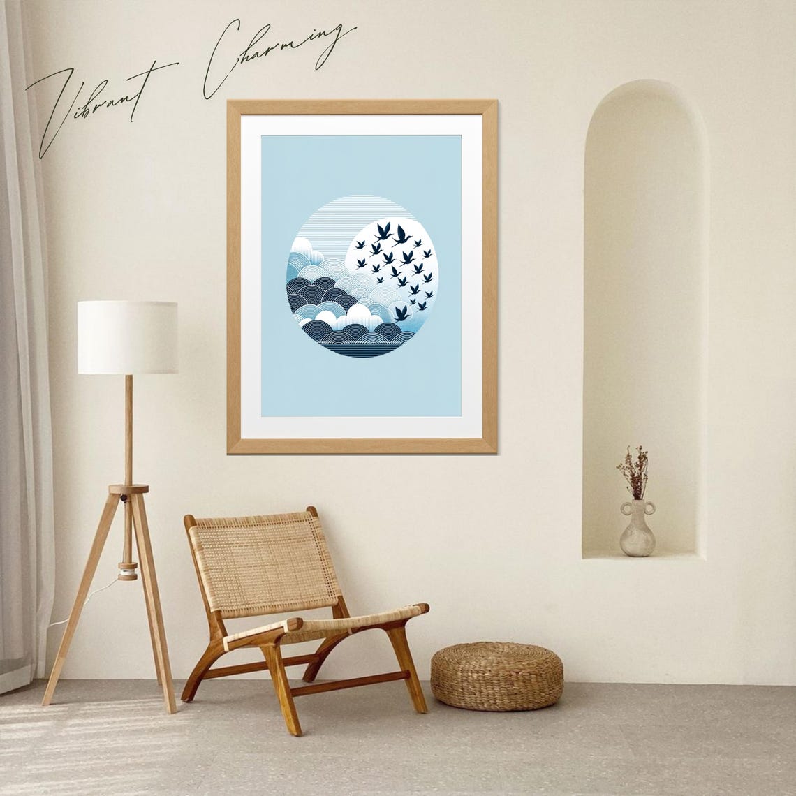 Japanese Minimalist Bird Zen Nature Poster - Image 3