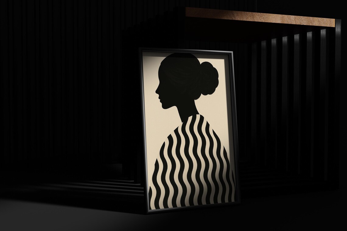 Minimalist Woman Silhouette, Abstract Female Portrait - Image 4