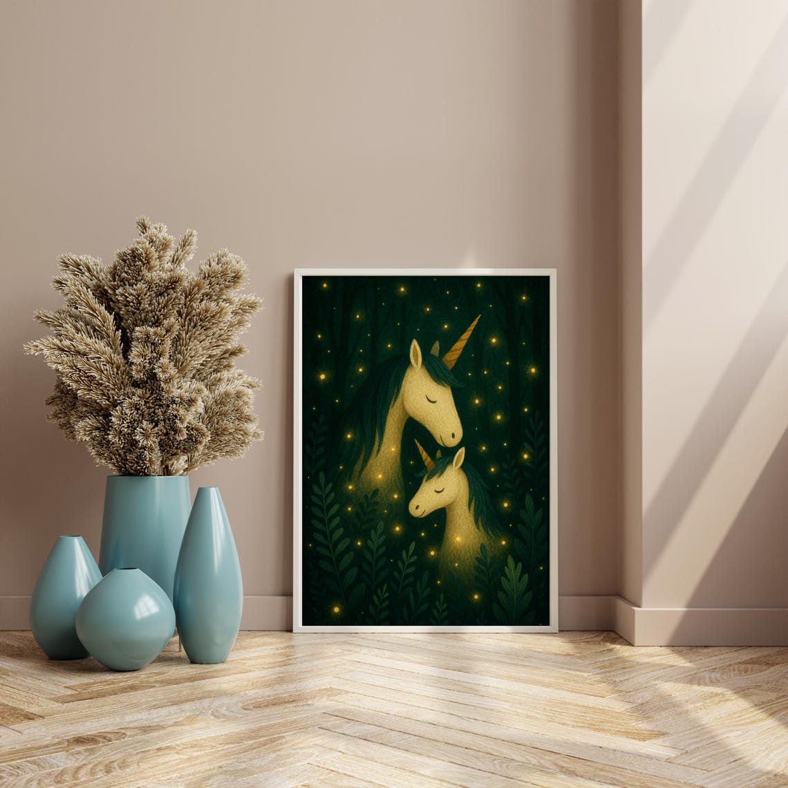 Mystical Unicorn Forest, Dark Nursery Decor Art Print - Image 4