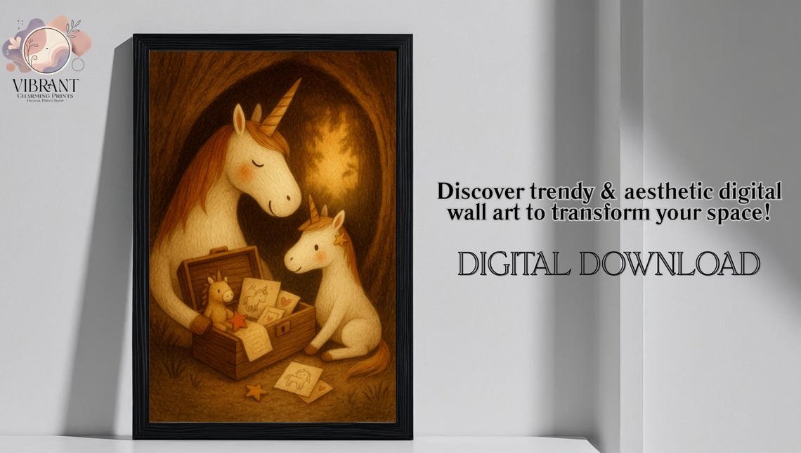 Unicorn Memory Box, Magical Nursery Decor Poster - Image 3