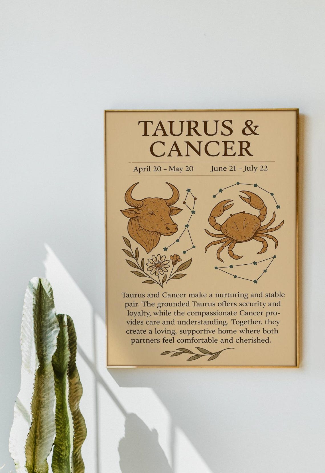 Taurus And Cancer Modern Zodiac Set For Couples - Image 2