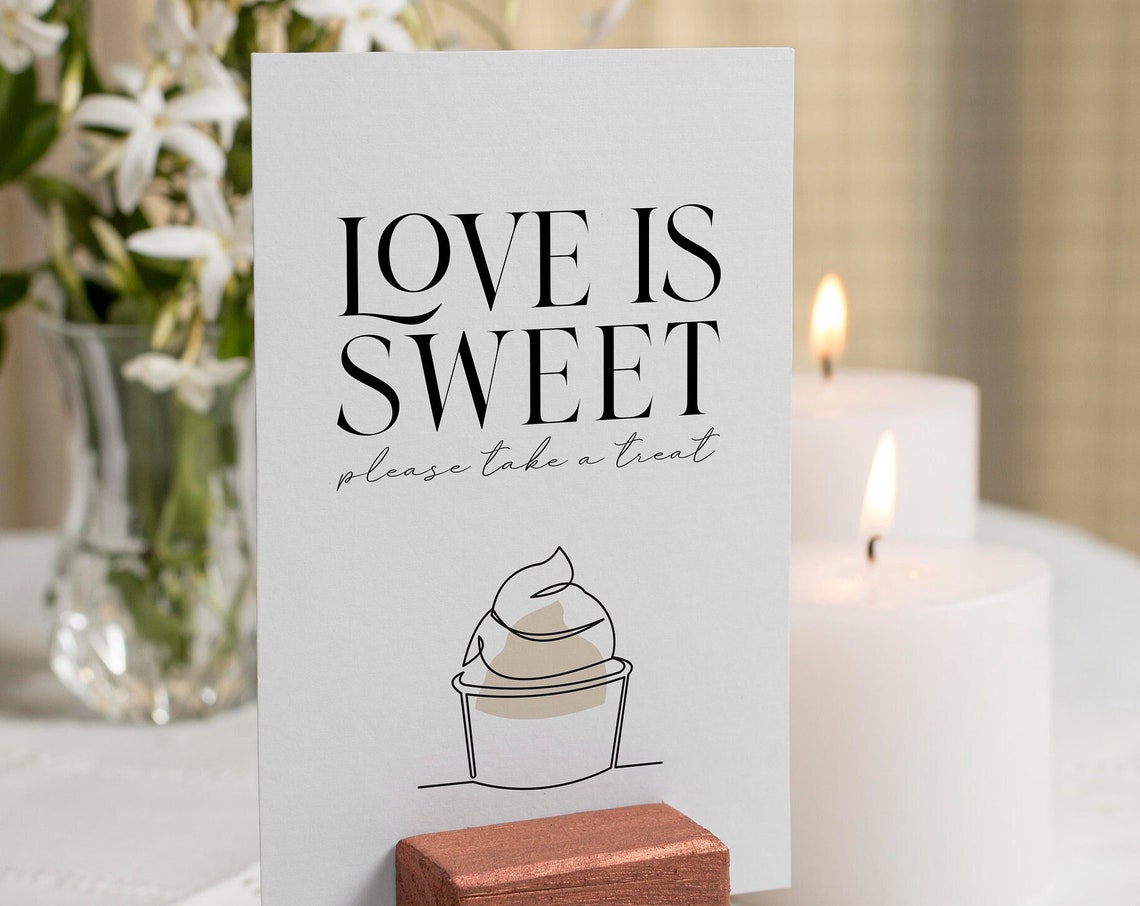 Love Is Sweet Please Take A Treat Wedding Dessert Table Sign Print
