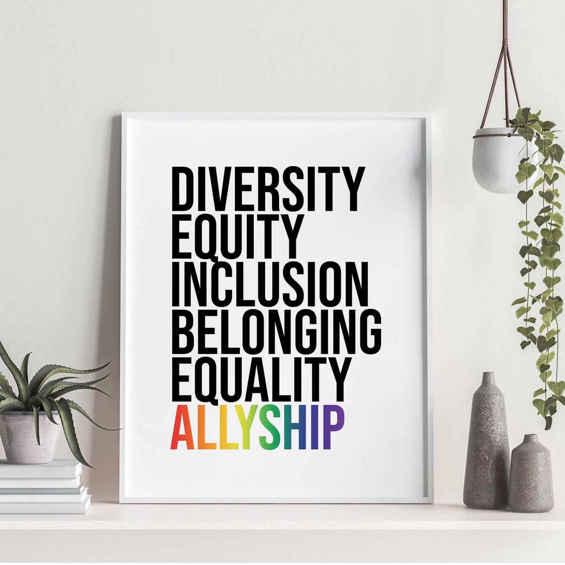 Diversity Equity Inclusion Belonging Equality Allyship Quote Poster