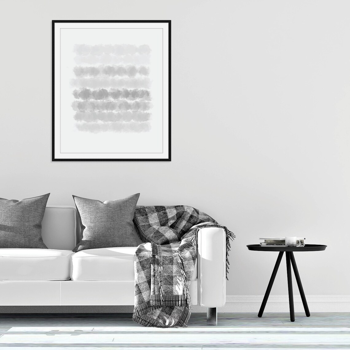 Gray Watercolor Brush Stroke Abstract Modern Minimalist Wall Art - Image 4