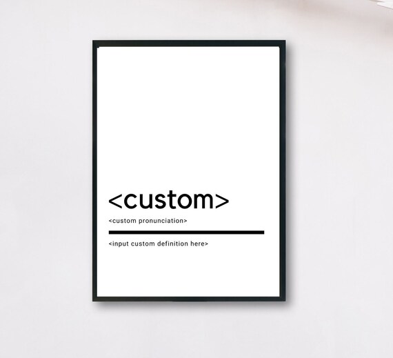 Custom Definition Blank Template Minimalist Typography Wall Art