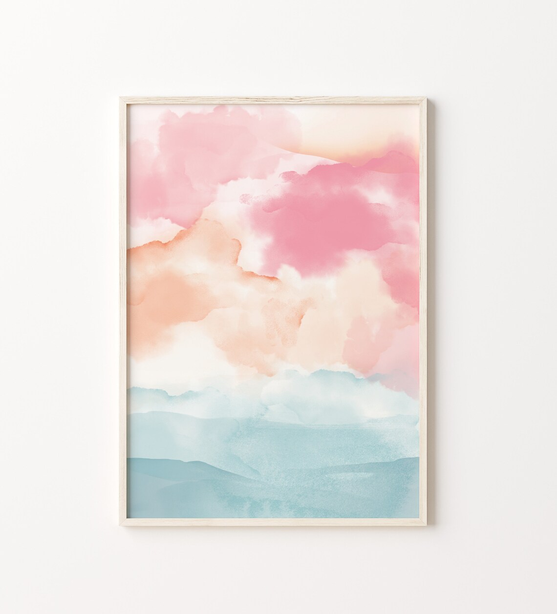 Pink Abstract Sunset Abstract Landscape Art Print - Image 2