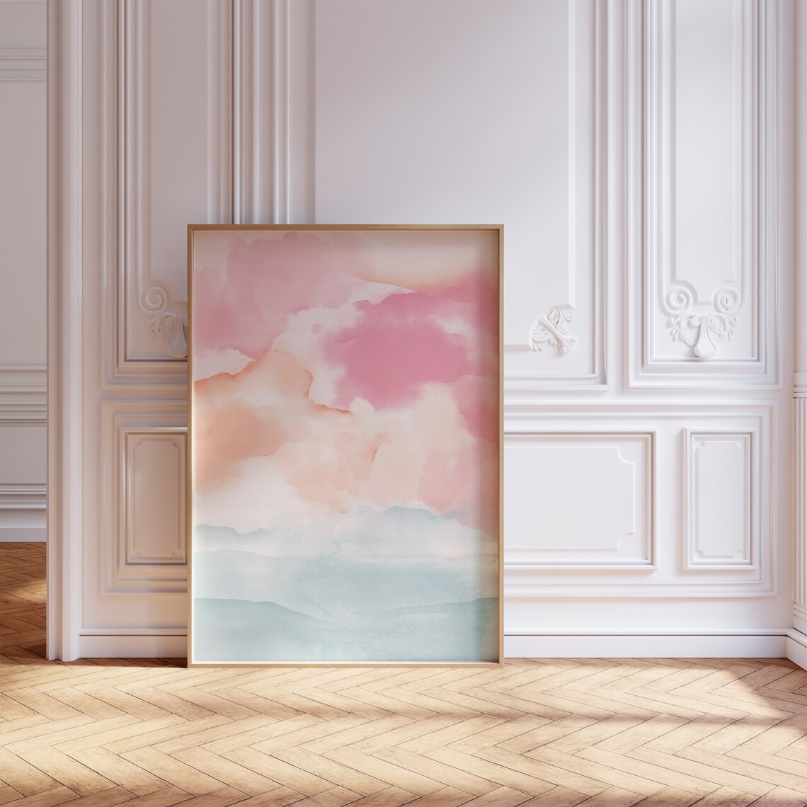 Pink Abstract Sunset Abstract Landscape Art Print - Image 3