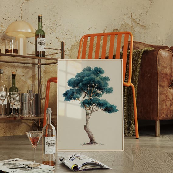 Majestic Pine Tree Watercolor Painting
