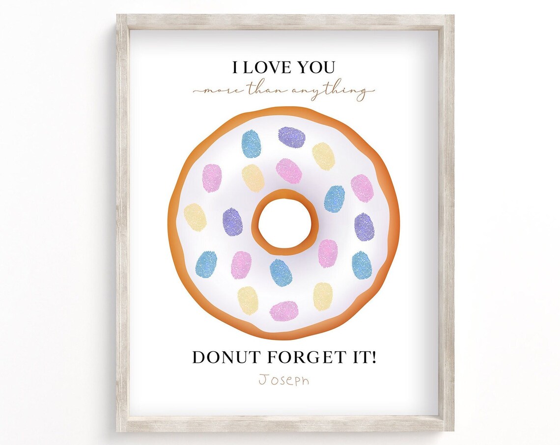 Donut Fingerprints Keepsake Art Print, Teacher Gift
