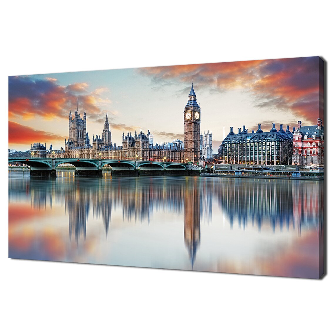 London Big Ben Houses Of Parliament Sunset Thames Reflection Poster