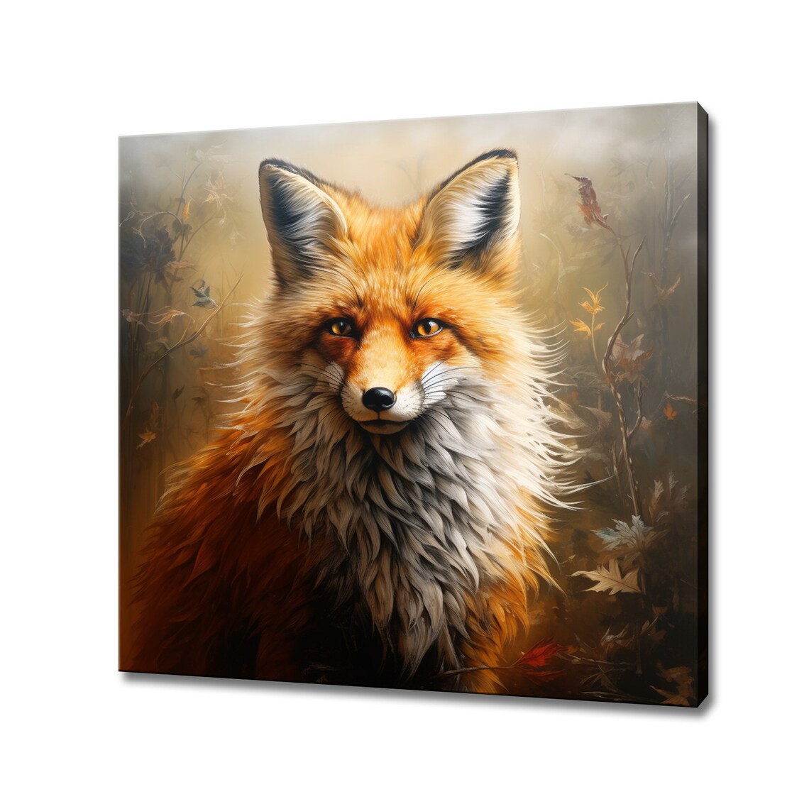 Vintage Fox Oil Painting-Style Art Print