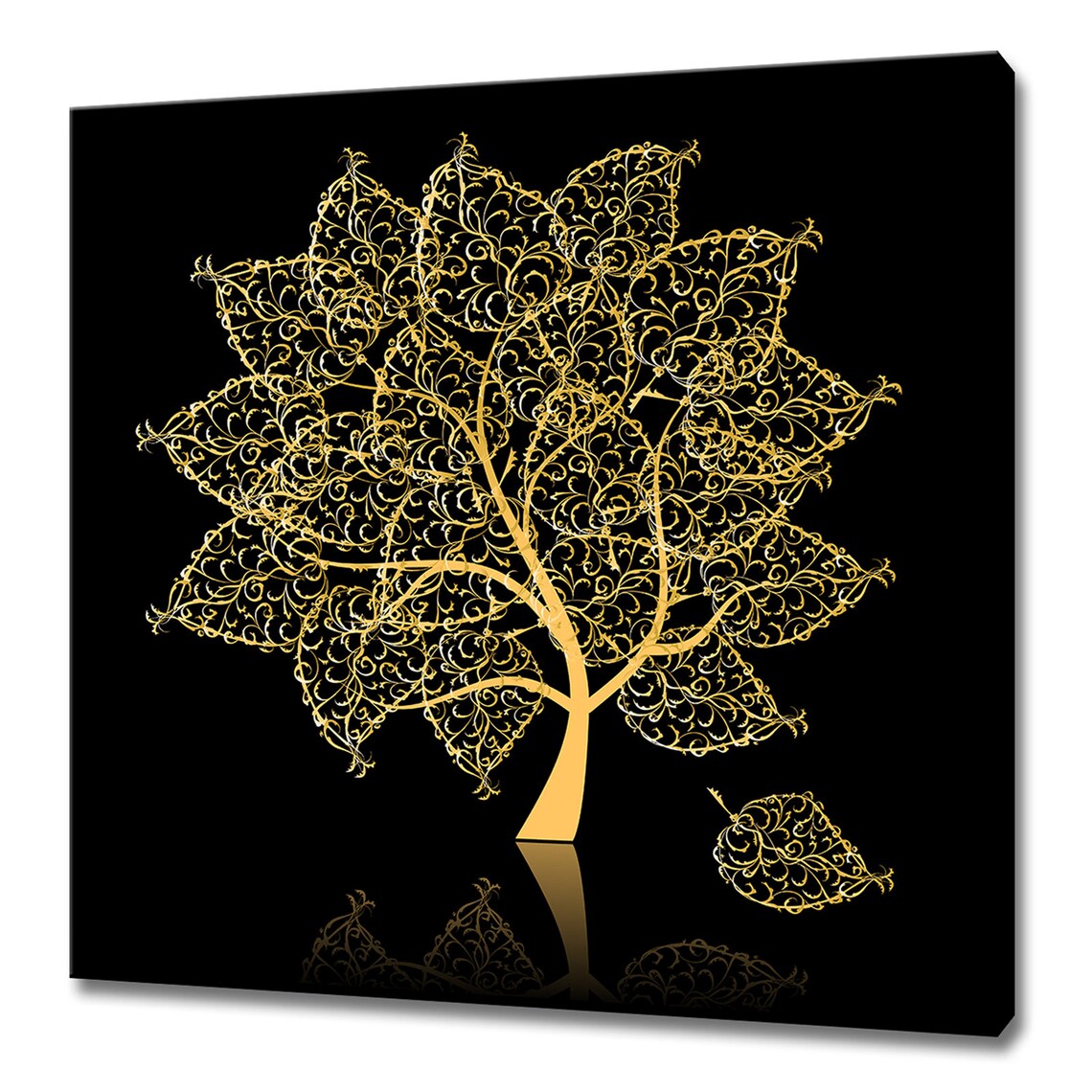 Stunning Gold Abstract Tree Modern Design Home Decor Print Wall Art Picture