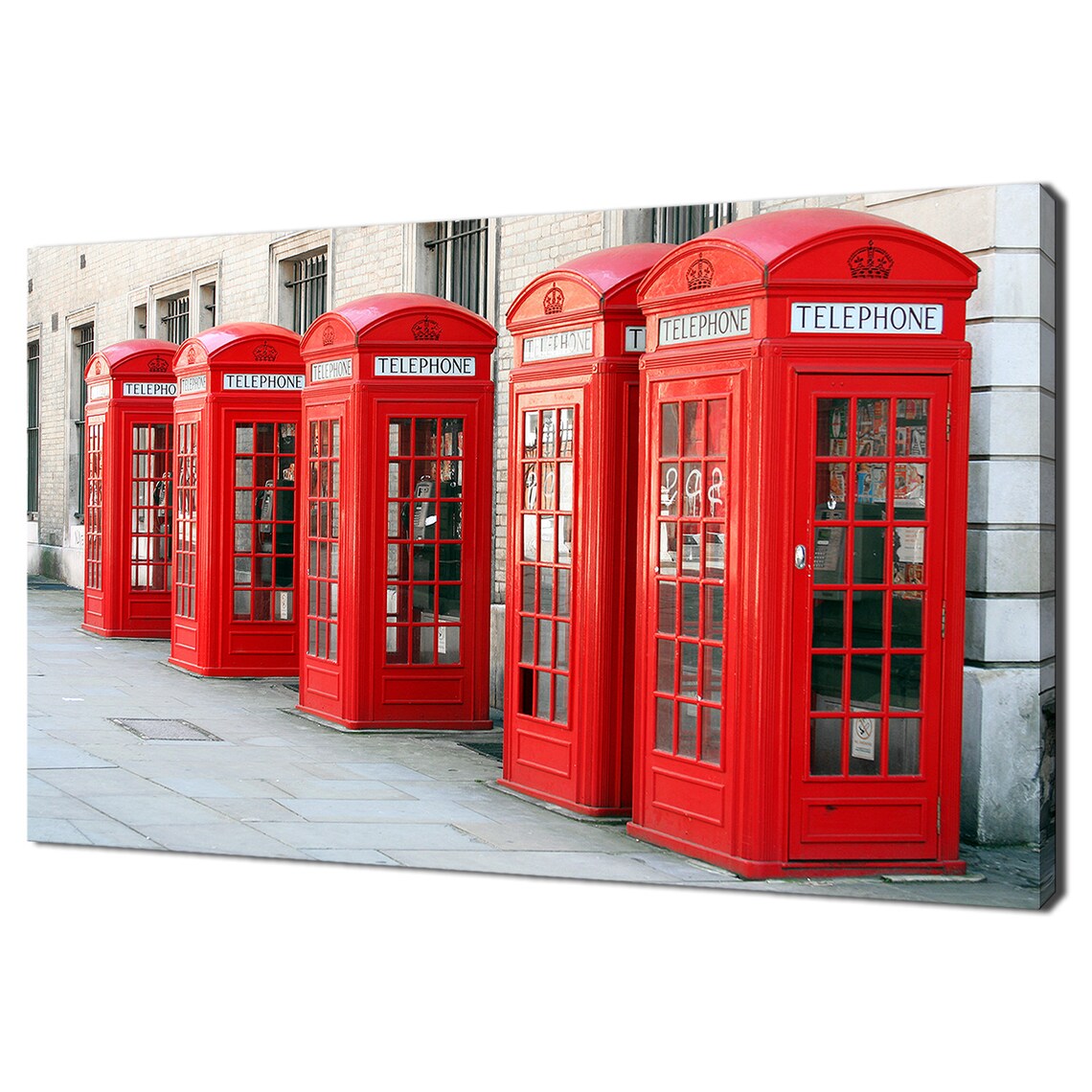 London Red Phone Boxes, Retro City Travel Poster