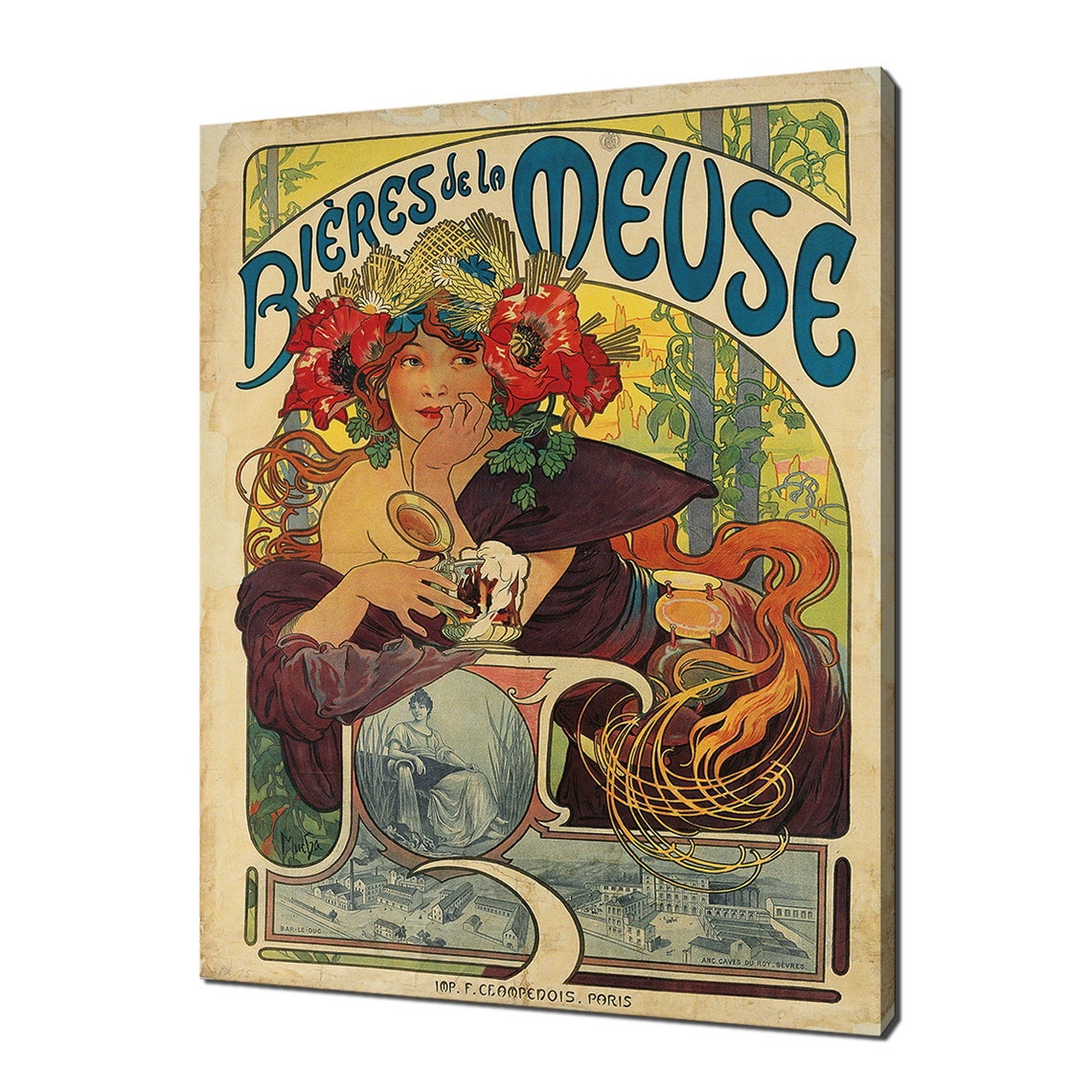 Alphonse Mucha Bieres de la Meuse 1897 Beer Advertising Poster Print