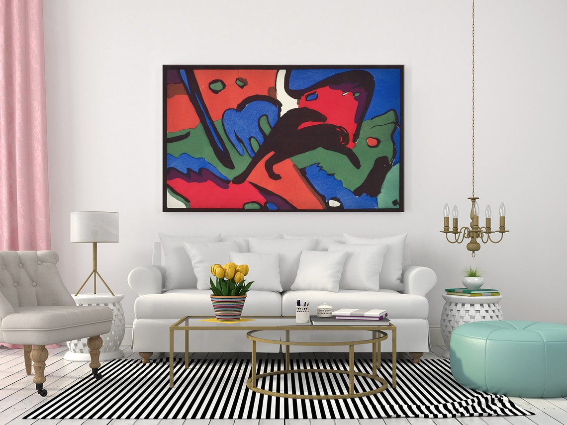 Wassily Kandinsky Der Blaue Reiter The Blue Rider 1912 Classic Design Abstract Decor Reproduction Print Wall Art Picture - Image 2