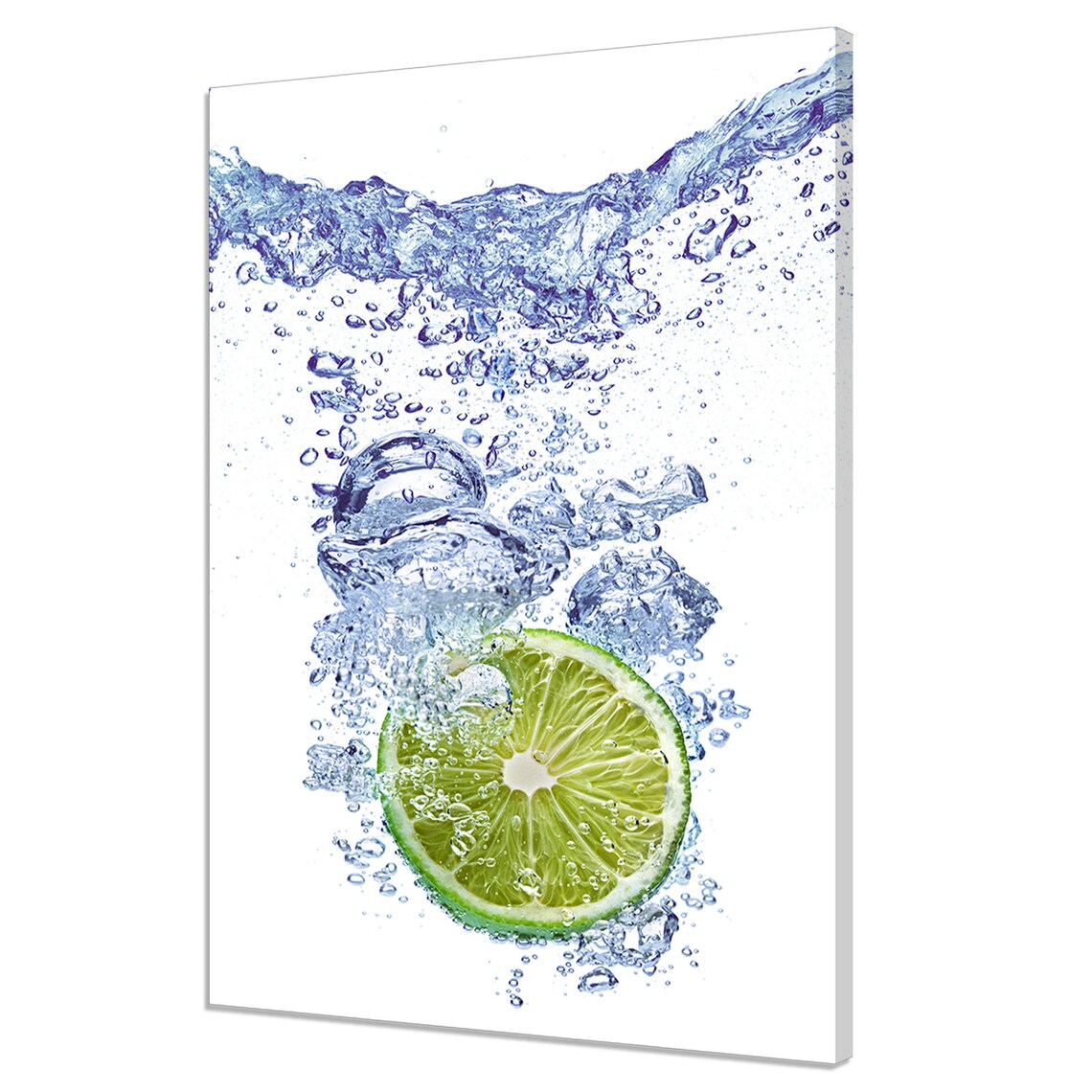 Green Lime Slice Water Splash Fruit Kitchen Modern Design Home Decor Print Wall Art Picture Wall Hanging
