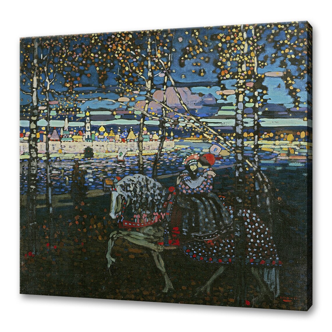 Wassily Kandinsky Couple Riding 1906 Horse Winter Night Classic Poster