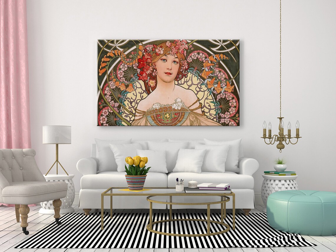 Alphonse Mucha Daydream, Art Nouveau Floral Print - Image 2