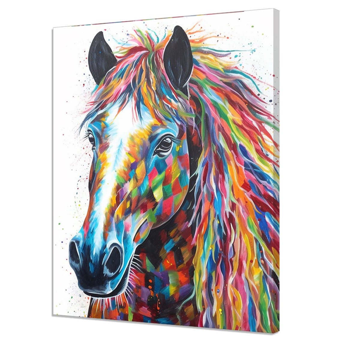 Colourful Horse Wall Art Print Watercolour Painting Style Animal Print Wall Art Picture Nursery Art Print Farm Animal Art