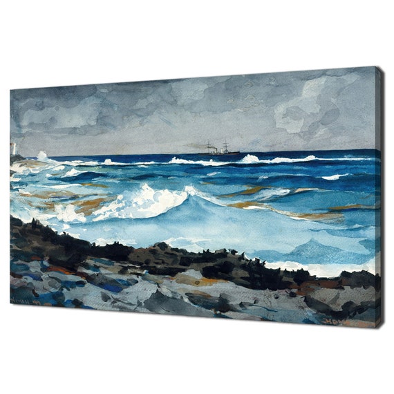Shore And Surf Nassau 1899 Winslow Homer Seascape Print Wall Art Vintage Victorian Painting Print Antique Fine Art