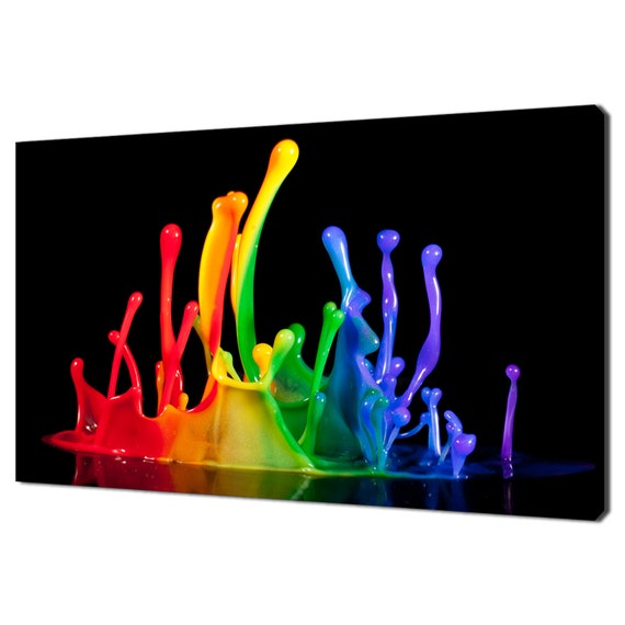 Rainbow Colours Of Sound Abstract Paint Modern Design Home Decor Print Wall Art Wall Hanging