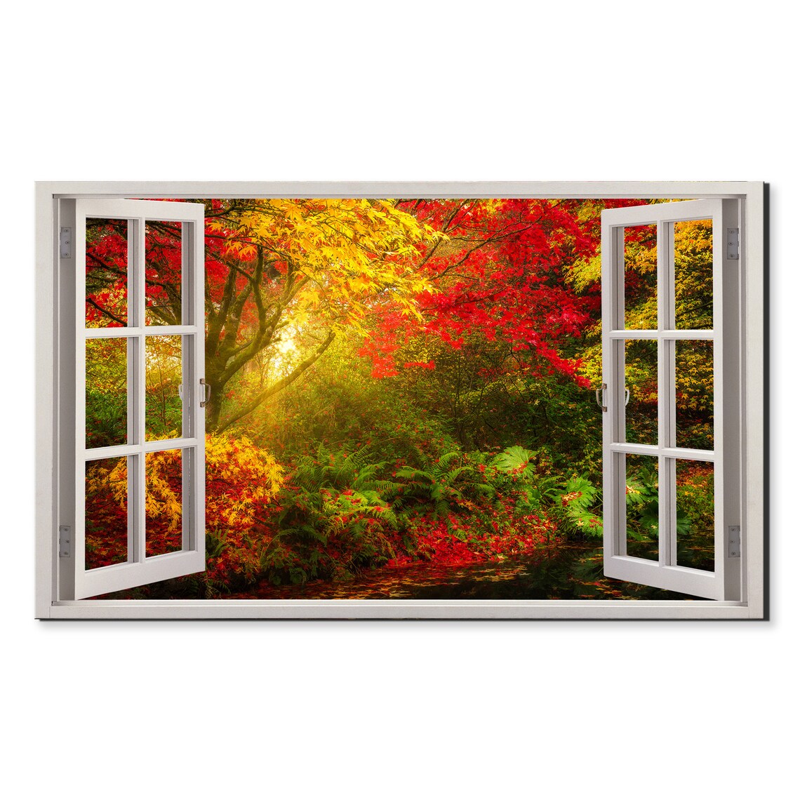 Colourful Autumn Japanese Garden Trees Art Print