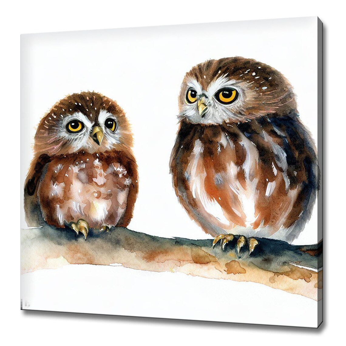 Cute Baby Owls Nine Watercolor Paintings Nursery Wall Art Poster - Image 4