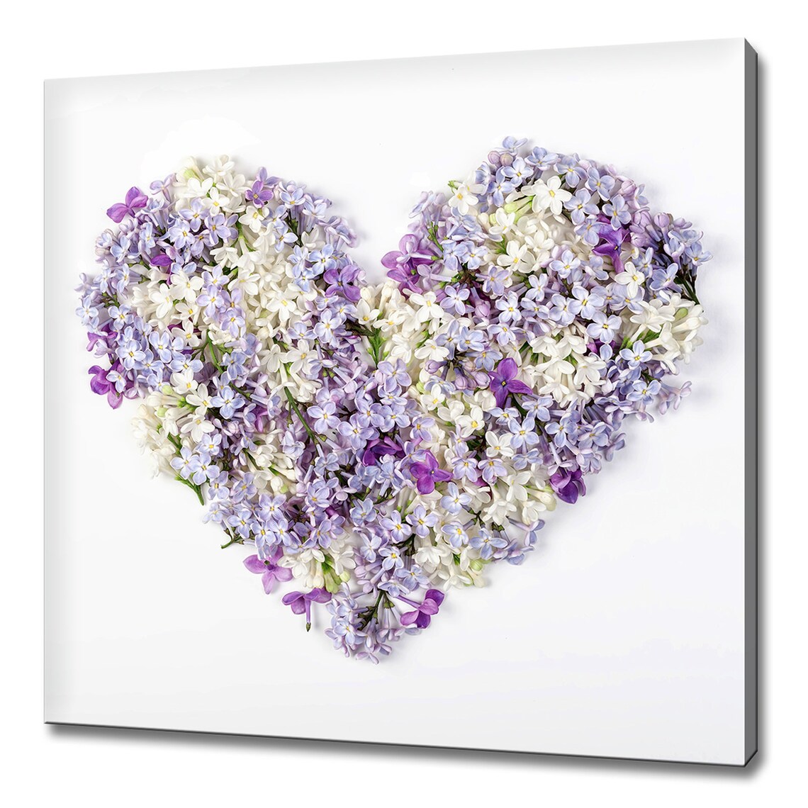 Lilac Spring Flowers Heart, Modern Love Art Print