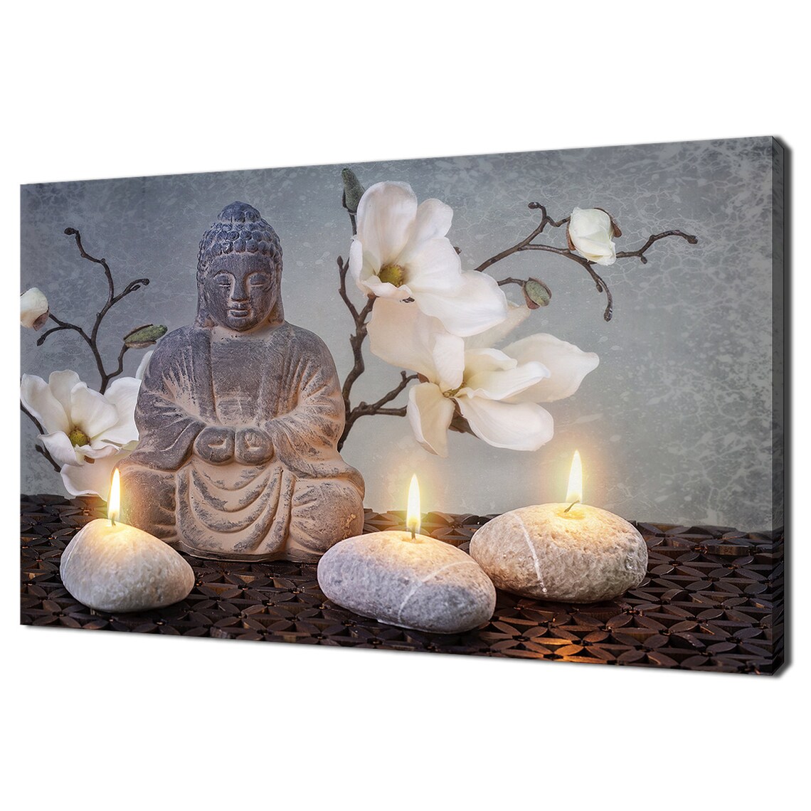 Meditating Buddha Zen Art Print, Floral Home Decor