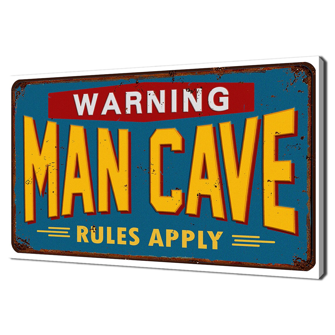 Man Cave Rules Apply Sign, Modern Design