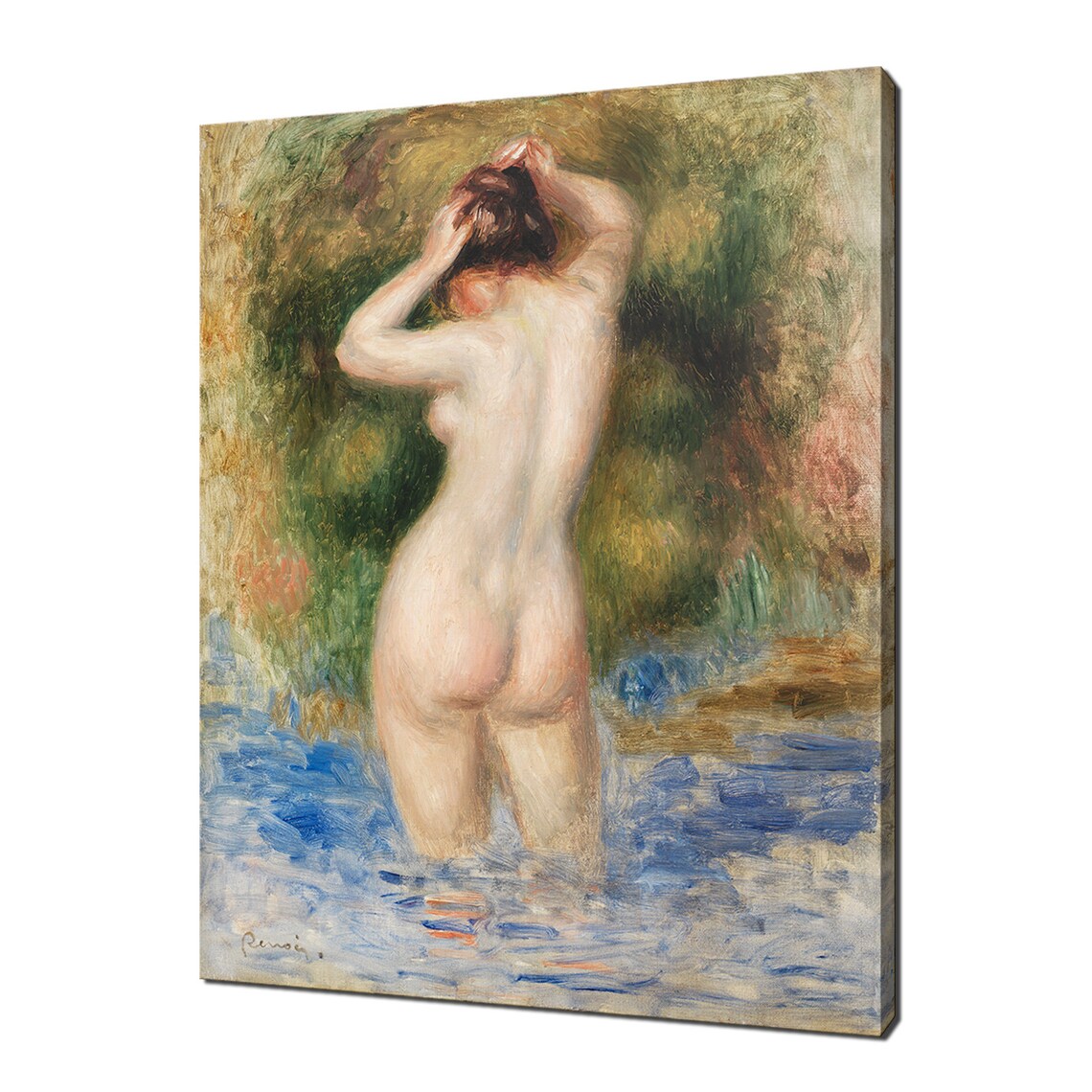 Pierre Auguste Renoir The Bather 1890 Nude Wading Impressionist Art Print Poster