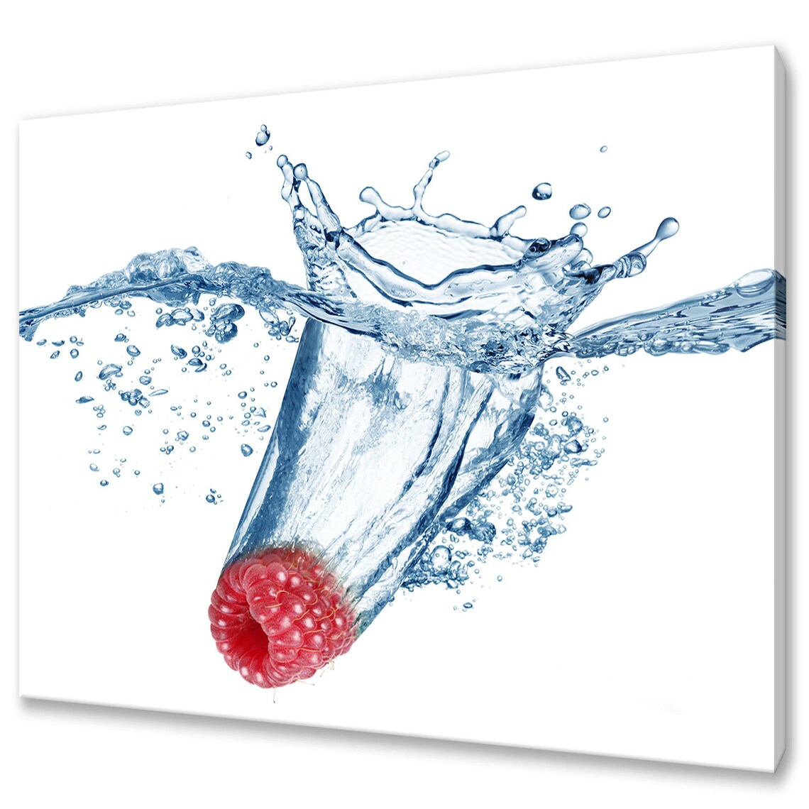 Raspberry Fruit Water Splash Kitchen Modern Design Home Decor Print Wall Art Picture