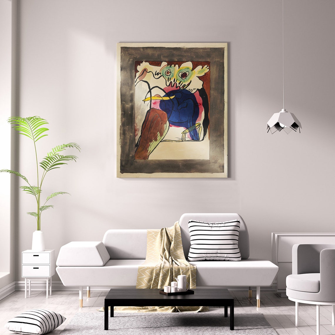 Wassily Kandinsky Design For The Cover Of Almanac The Blue Rider Ii 1911 Classic Design Abstract Reproduction Print Wall Art - Image 2