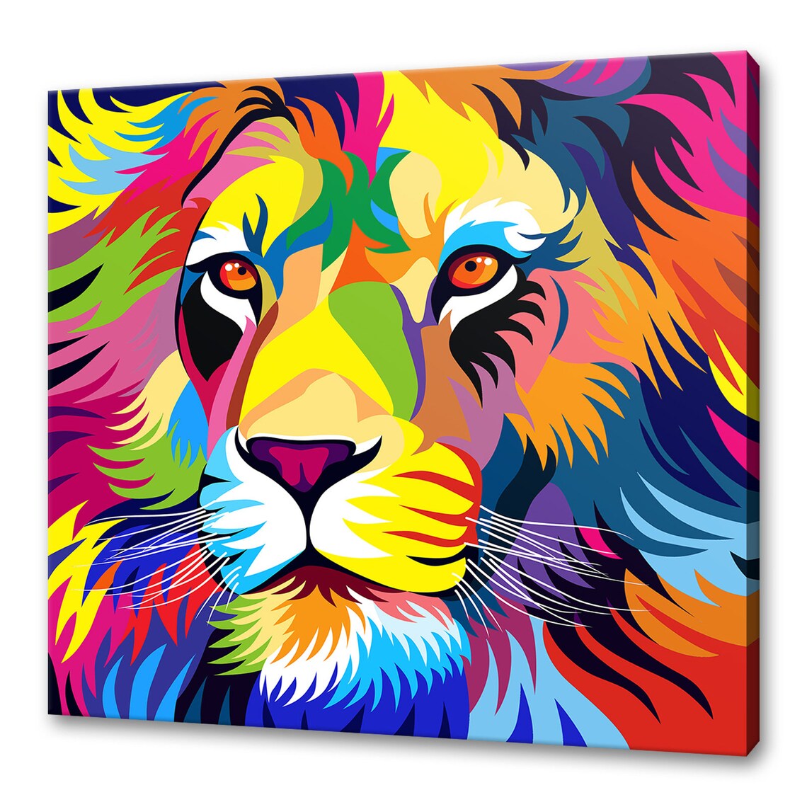 Abstract Colorful Lion, Modern Design Art Print