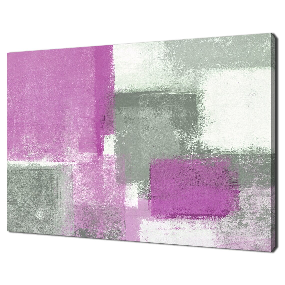 Grey White Blue Abstract Paint Strokes Art Print - Image 3