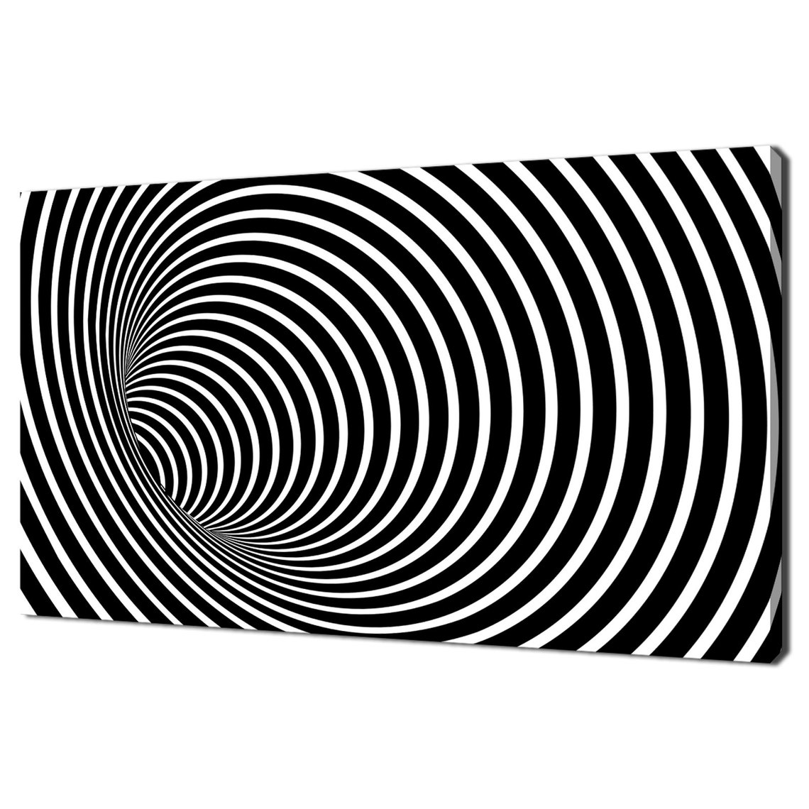 Black White Optical Illusion Spiral Tunnel Abstract 3D Wall Poster