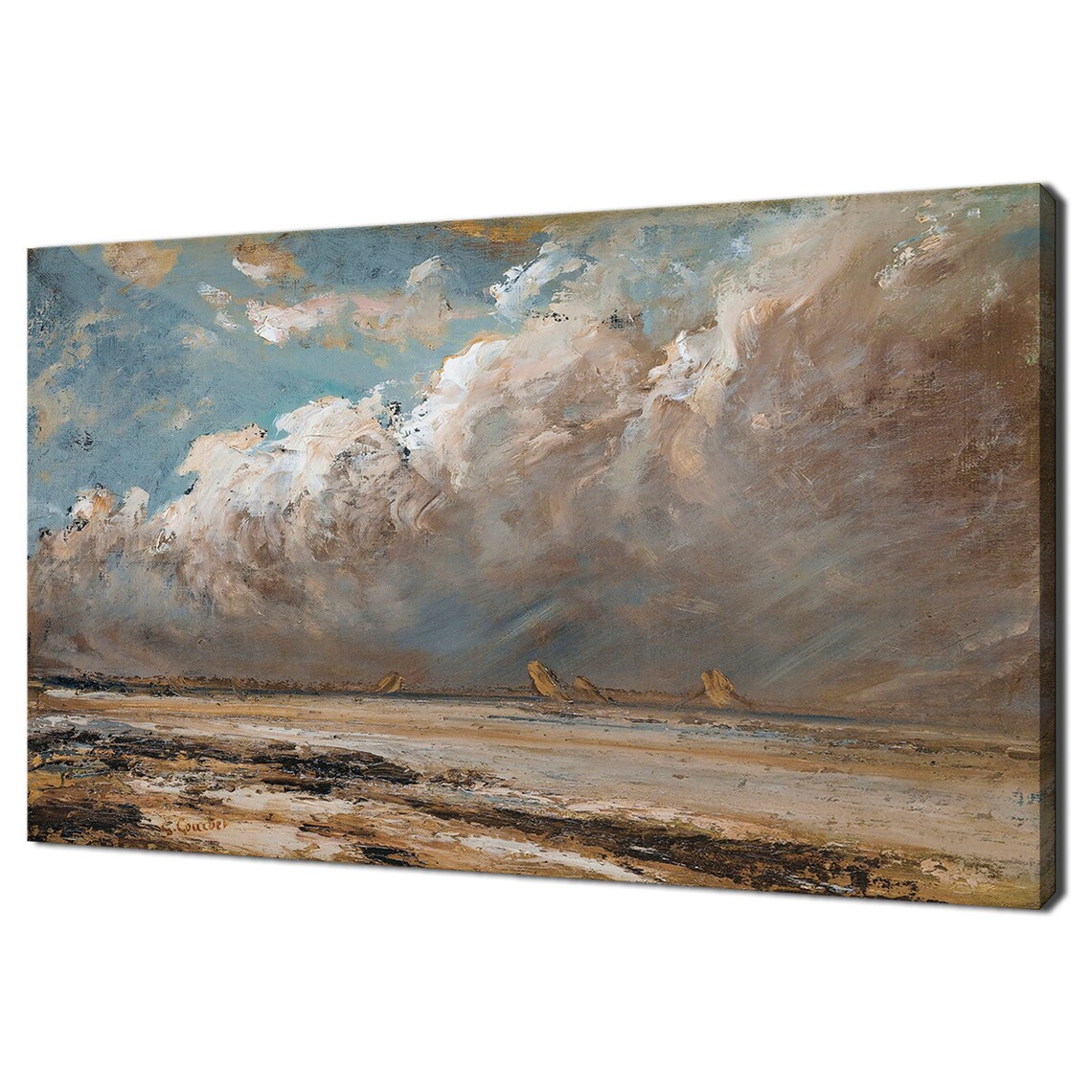 Courbet Stormy Beach Seascape Oil Painting Vintage Coastal Art Poster