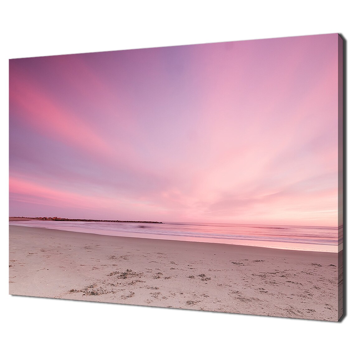 Pink Sunset Seascape Modern Design Art Print