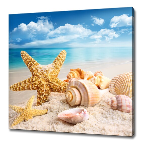 Starfish And Seashells On The Beach Bathroom Spa Modern Design Home Decor Print Wall Art Picture